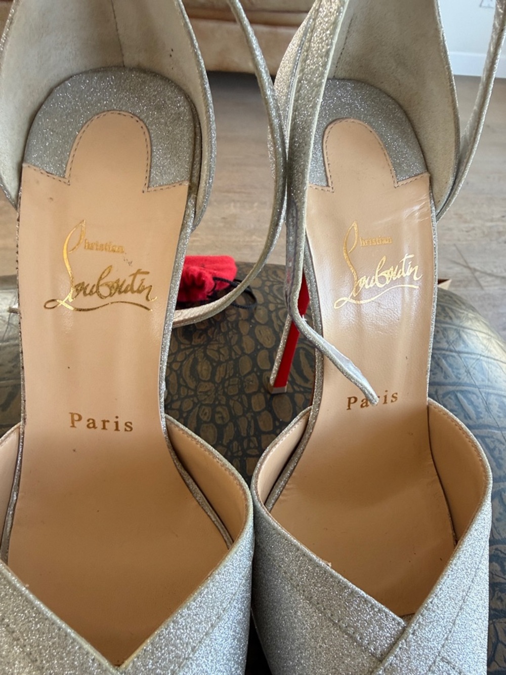 Christian Louboutin Glitter 150 Silver Pumps - Picture 7 of 17